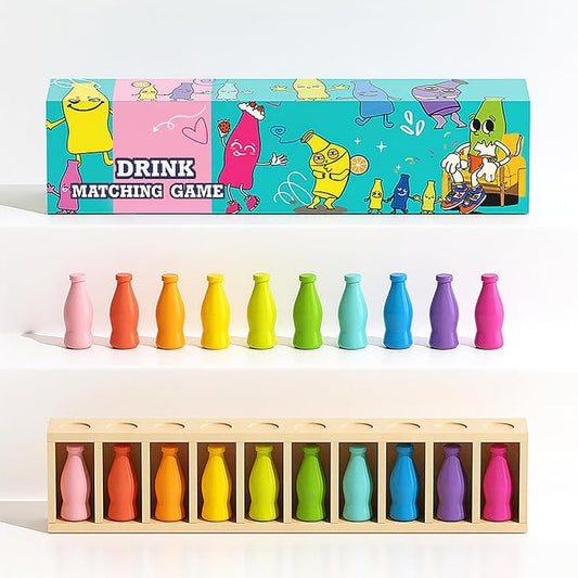 Color Stack Challenge Game, Bottle Color Match Game for 2-4 Players | Family Board Game for Kids Ages 8-12 and Adults, Portable Tabletop Activity for Travel, Camping, Holidays and Parties