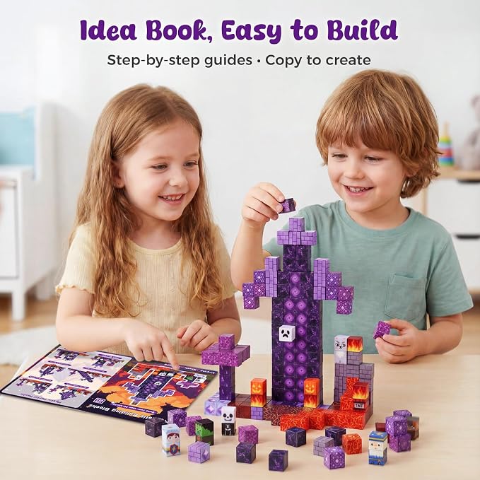 3 otters 150PCS Magnetic Building Blocks, with a Storage Bag, Portal | for Kids, Stem Learning, Easy Storage and Portability, Develops Spatial Awareness and Creativity, Birthday Gifts