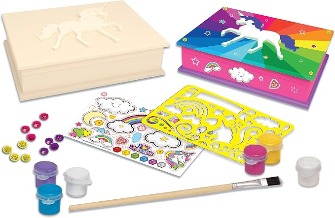 Craft Set - Unicorn Keepsake Box Classic Wood Paint Kit