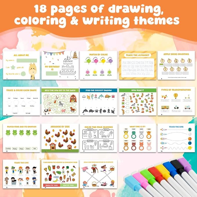 Montessori Busy Book for Toddlers 3-5, 38 Engaging Learning Activities for Preschoolers, Educational Quiet Book for Kids Ages 3-8, Preschool Homeschool Learning Toy