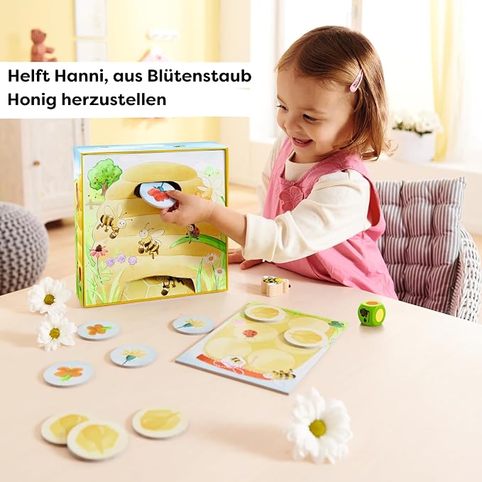 HABA My Very First Games Hanna Honeybee - 2 Cooperative Color Die Games Ages 2+ (German Box)
