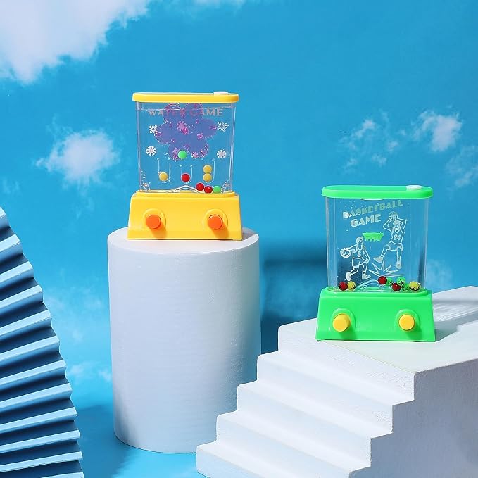 Gejoy 4 Pieces Water Games Handheld for Kid Small Retro Waterful Ring Toss Handheld Game Birthday Goodie Bags Stuffers School Classroom Prize Reward Pastime Car Toy Fidget for Boy Girl(Stylish Style) | Retro Waterful Games for Kids Party Favors, Classr...