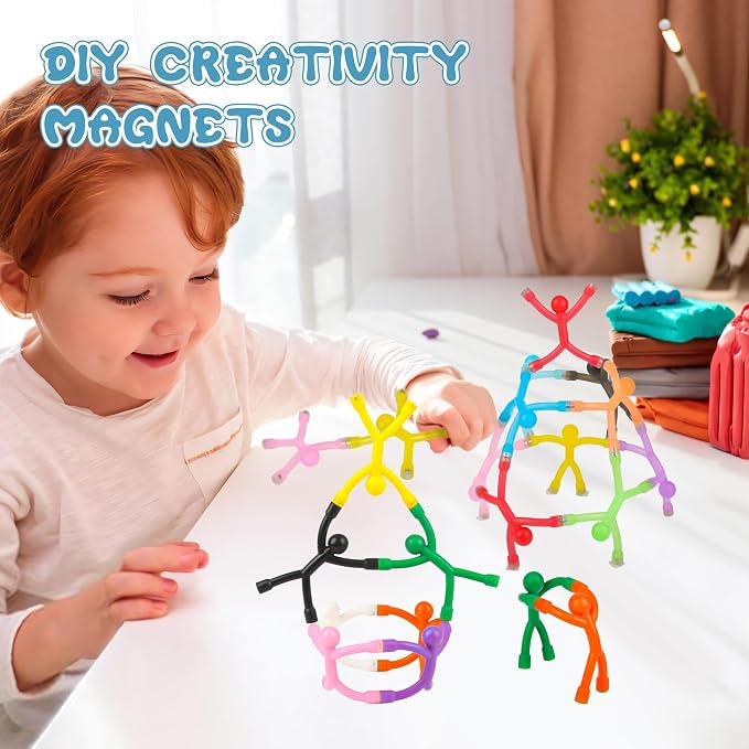 30Pcs Magnet Men, Magnetic Travel Toys, Cute Fidget Toys for Kids | Fun Magnet Airplane Car Road Trip Toddlers Activities Essential, Magnetic People Building Figures Decorative Gifts Stuffers