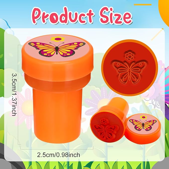 Cinrobiye 24 Pcs Butterfly Stampers Party Favor Set, Cute Butterfly Stamps for Kids Birthday Party, Classroom Rewards, Carnival Prizes, Goody Bag Fillers,Themed Party Supplies