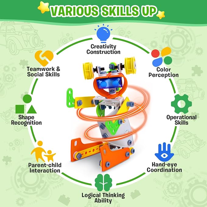 164 PCS Building Toys for Kids Ages 4-8 8-12, Educational STEM Activities, Erector Set Building Blocks, Construction Creative Games for Boys and Girls