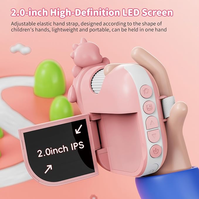 Microscope for Kids - 1080P Handheld Digital Microscope,Portable Pocket 500X with 8 LED Lights, 2'' LCD Screen,Educational Science Christmas Birthday Gifts for Age 3 4 5 6 7 8 Girls Boys Pink