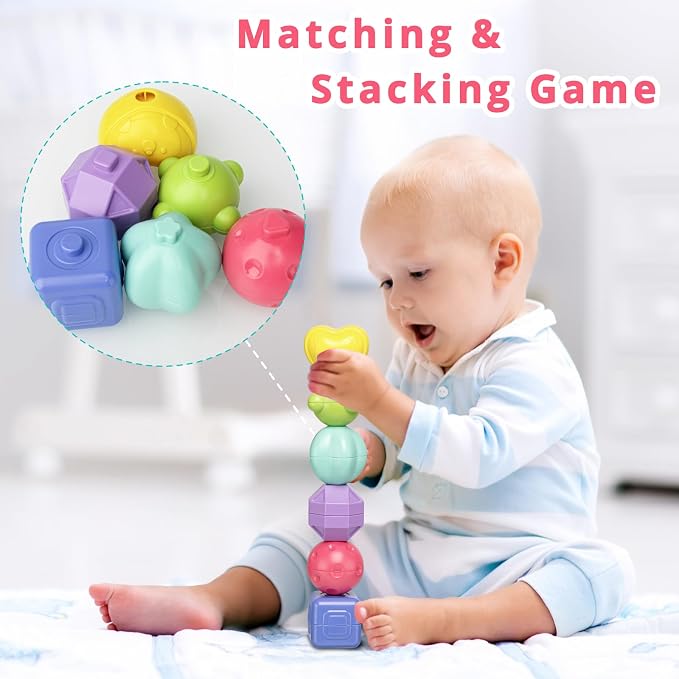 Montessori Activity Cube Learning Toy for Toddlers | 7-in-1 Shape Sorter for Baby Developmental, Birthday Gifts for 1-3 Years