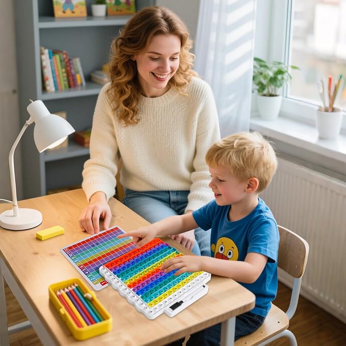 Educational e1 Multiplication Table pop Fidget Toy Rainbow Colors with Dry Erase Marker Stress Relieving Toy Memory Addition Game 3rd Grade pop 12x12 Rainbow Board Math manipulatives