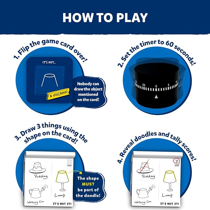 Skillmatics Card & Board Game – It’s Not It, Hilarious Drawing Game | Fast-paced Fun, Perfect for Family Game Nights, Race to Doodle, Gifts for Kids, Teens, Adults Ages 7, 8, 9, 10 & Up