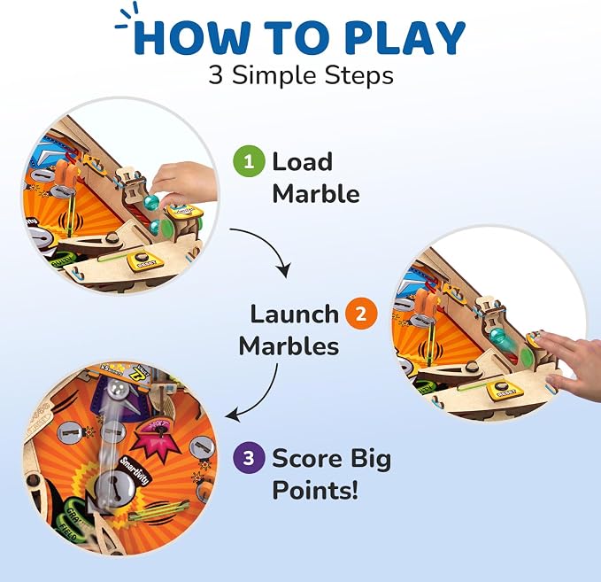 Smartivity DIY Pinball Machine STEM Toy for Kids Ages 8 9 10 11 12 13 14 | Wooden Construction Kit | Pinball Machine for Kids 8-12 | Birthday Gift Boys Girls | Family Party Game