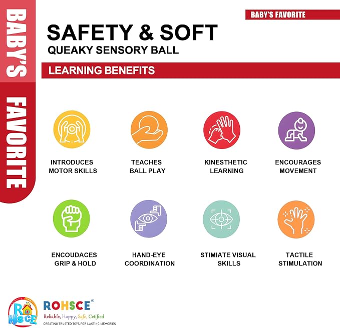 Baby Sensory Balls 6-12 Months, 3PCS Soft Spiky Teething Toys | Soft Spiky Textures, Bright Colors, Infants Montessori Teething Ball, Fine Motor Skills & Tactile Development