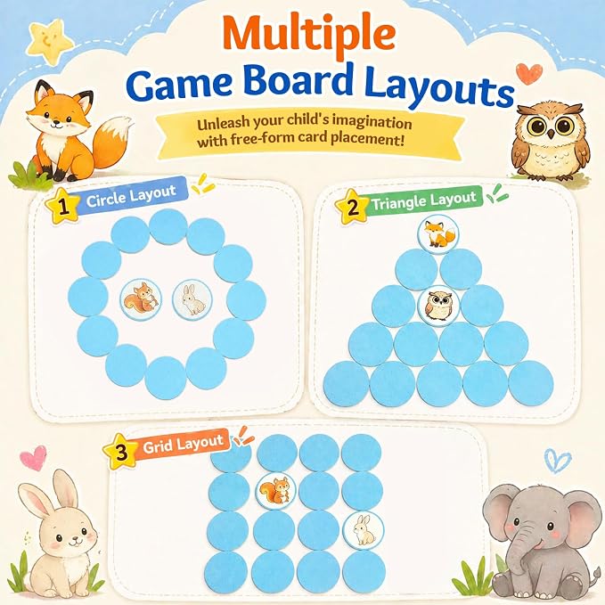 Felt Matching Game for Toddlers, Animal Memory Game | Travel Sensory Memory Flash Cards, Soft Safe Preschool Educational Gift for Boys Girls