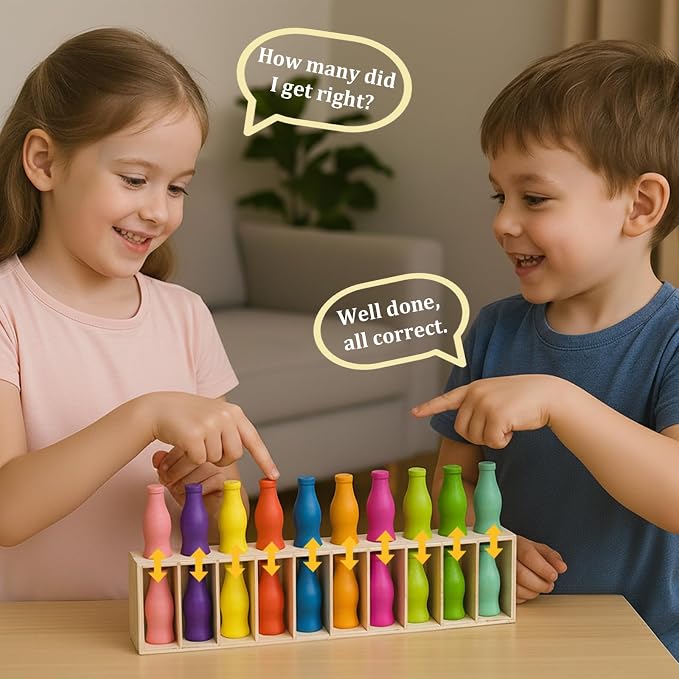 Color Stack Challenge Game, Bottle Color Match Game for 2-4 Players | Family Board Game for Kids Ages 8-12 and Adults, Portable Tabletop Activity for Travel, Camping, Holidays and Parties