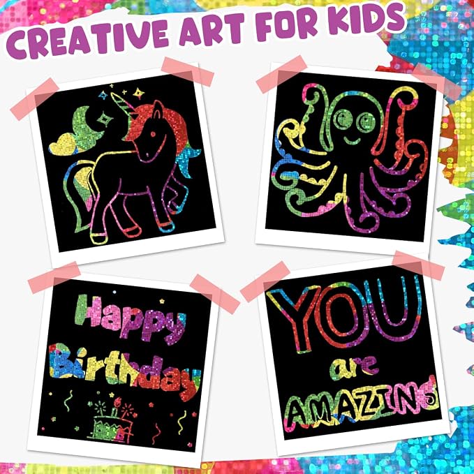 ZMLM 165 Pcs Rainbow Scratch Paper Art Notes - Crafts for Kids Ages 4-8 | Mess Free Classroom Prizes,1st 2nd 3rd Grade School Activity Bulk, Back to School Gifts for Students from Teacher