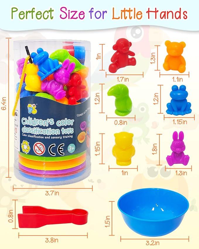 48 Pcs Counting Dinosaurs Toys for Kids 3-5, 4-8, Montessori Learning Toys | Montessori Toys for 3 Year Old, Toddler Sensory Toy, Counting Bears, Preschool Educational Toy for Boys Girls, Birthday Gifts