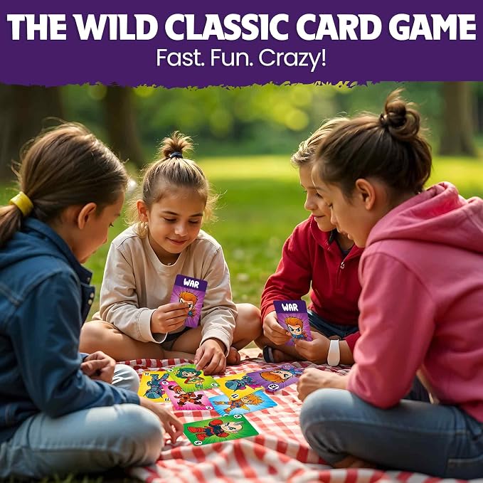 QUOKKA War Card Game for Kids Ages 4–8 – Fun Family Game with Cute Characters, Perfect for Travel, Playdates, Family Time – Educational & Engaging Playing Cards for Kids, Easy to Learn, Fast to Play