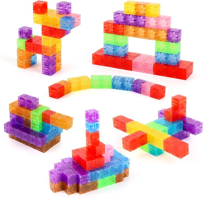 ZHENFINITY 200PCS Rainbow Magnetic Building Blocks, STEM Construction Toy | Light-Through Blocks for Open-Ended Building, Creativity and Hands-On Play, Gift for Boys and Girls Ages 4-8