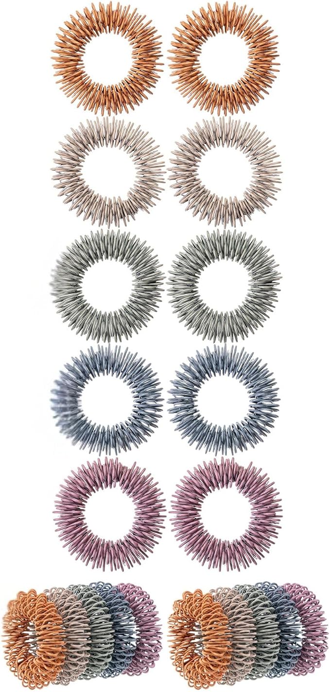 Mr. Pen- Spiky Sensory Rings, 10 Pack, Colorful | Stress Relief Fidget Sensory Toys, Fidget Ring for Anxiety, Massager, Individuals with BFRB, ADHD and Attention Disorder