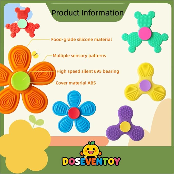 11PCS Silicone Spinners,Sensory Toys for Kids and Adults,Worry Stones for Anxiety,Quite Fidget Toys for Classroom, Prizes in Bulk for School, Classroom Prizes,Treasure Box Toys