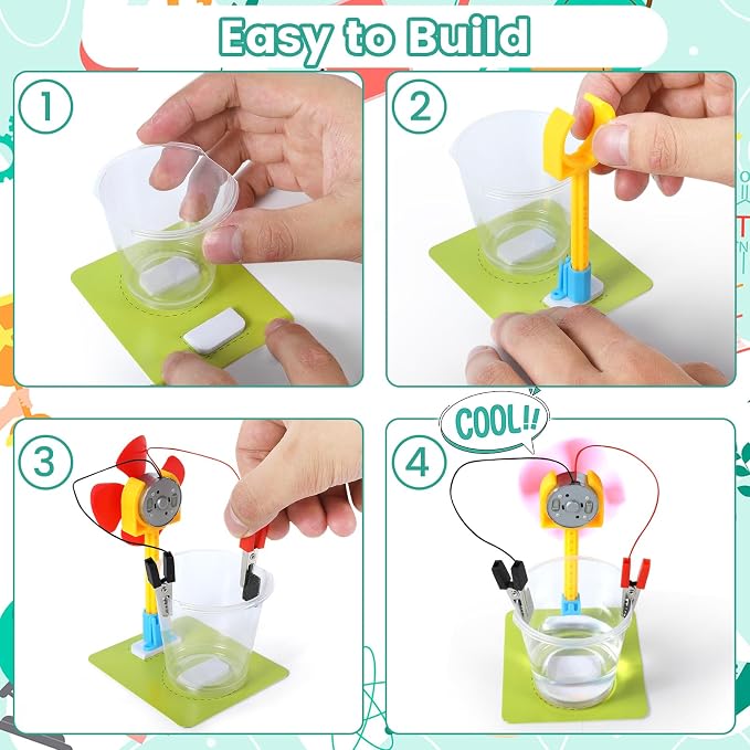 5 STEM Science Kits for Kids Teens, Electric Circuit Fan Experiments | Fans Building Kit Age 8-12 12-14, Engineering Activities Circuits Science Fair Projects STEM Toys 1st 2nd 3rd 4th Grade