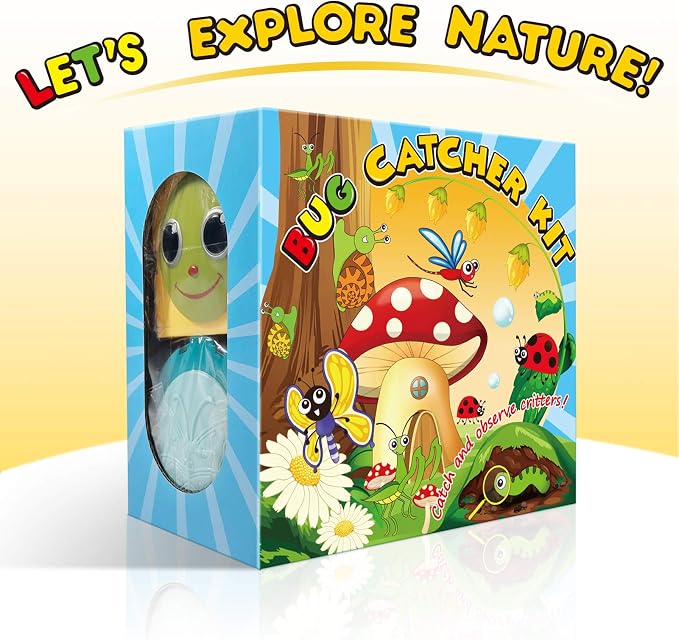 ESSENSON Bug Catcher Kit, 2 Pcs Bug Cage | Outdoor Explorer Kit, Includes Whistles, Backyard Exploration