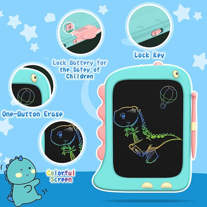 8.5 Inch Doodle Board Drawing Tablet - Dinosaur Toy Gift for Kids 3-7 Years Old