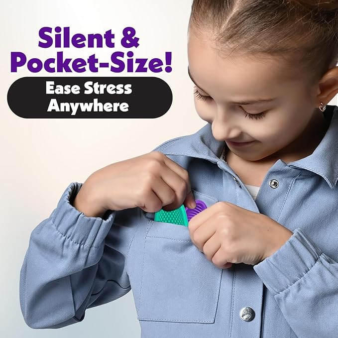 Fidget Toys Adults Sensory Stones: 12 Pack Textured Worry Stone for Autism Kids Calming Down - Fidget Stress Toys for Stress Reduce - Students Prizes Fidget Toys