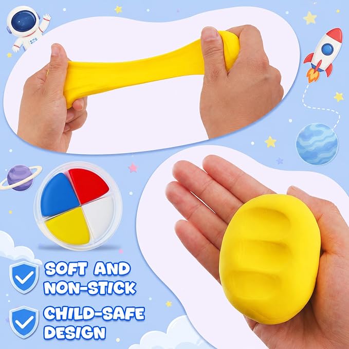 Air Dry Clay Kit -12 Space Theme Modeling Clay for Kids Arts and Crafts | Ultra Light & Soft,Safe & Non-Toxic,No-Sticky & Crack,DIY Molding Clay with Sculpting Tools,Party Favors Gifts for Girls Boys
