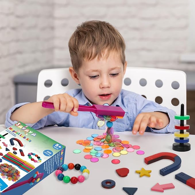 SAYAYA 228 PCS Magnetic Science Kit for Kids - Magnetic Balls, Bingo Wands with Chips, STEM Learning Set Magnet Toys for Classroom, Back to School Supplies, Educational Activities Gift for Boys Girls