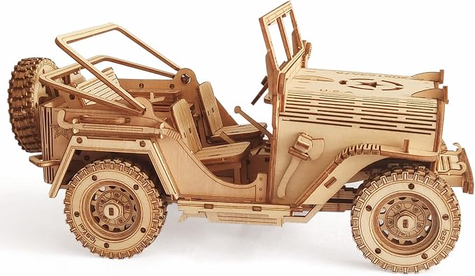 3D Wooden Off-Road Vehicle Puzzle, Wood Crafts DIY Assembly Mechanical SUV Model Kits, Wooden STEM Brain Teaser Puzzle, Christmas Birthday Gifts 3D Puzzle for Adults & Teens
