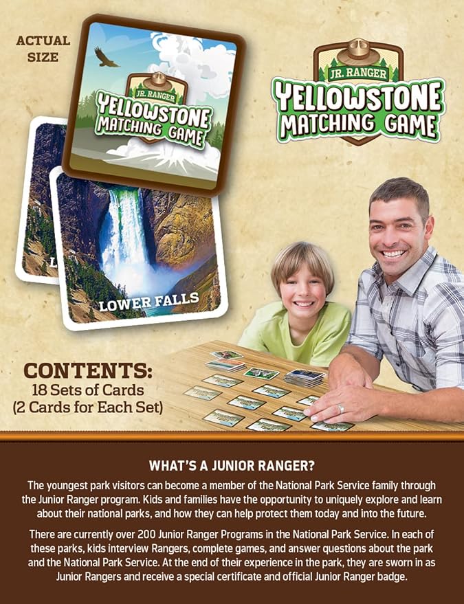 MasterPieces Kids Games - Jr Ranger Yellowstone Adventure Matching Game - Game for Kids and Family - Laugh and Learn