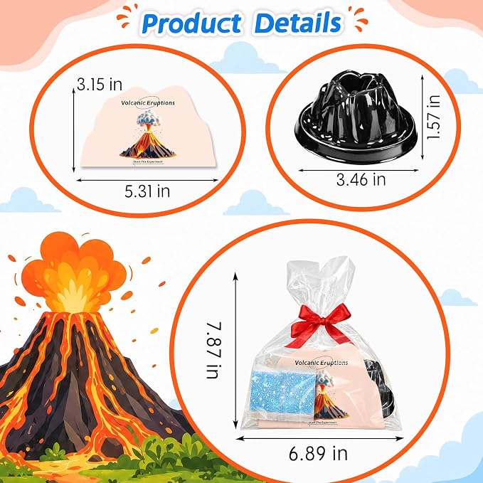 24Pcs Volcano Eruption Science Kit STEM Science Experiments Bulk Party Favors Classroom Prizes Goodie Bag Stuffers Gifts Exchange for Boys and Girl