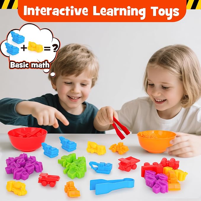 Counting Transportation Color Sorting Toys for Kids,Montessori STEM Sensory Preschool Educational Activities Learning Fine Motor Sorting Matching Games for Kids Boys Girls Ages 3+