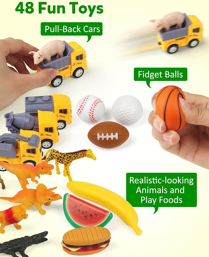 Coogam Sorting Toy for Toddlers, Animals Dinosaurs Fruits Vehicles Foods Fishes Balls Farm Playset, Fine Motor Montessori Game Preschool Educational Learning Gift for Year Old Kids