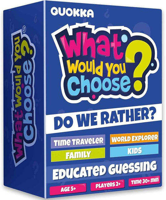 QUOKKA Board Games for Kids 8-12 – 4 Set Family Games for Kids and Adults – What Would You Choose – History, Geography, Kid, Family – Do We Rather – Fun Card Game for Families and Teens