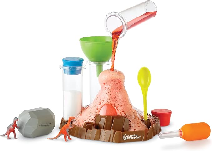 Learning Resources Fizzy Volcano - 13 Pieces, Ages 4+, Preschool Science Lab Kits, Experiments STEM Toys For Kids, Classroom Must Haves | Preschool Science Kits, Experiments for Kids, STEM Toys, Classroom Must Haves, 13 Pieces, Ages 4+