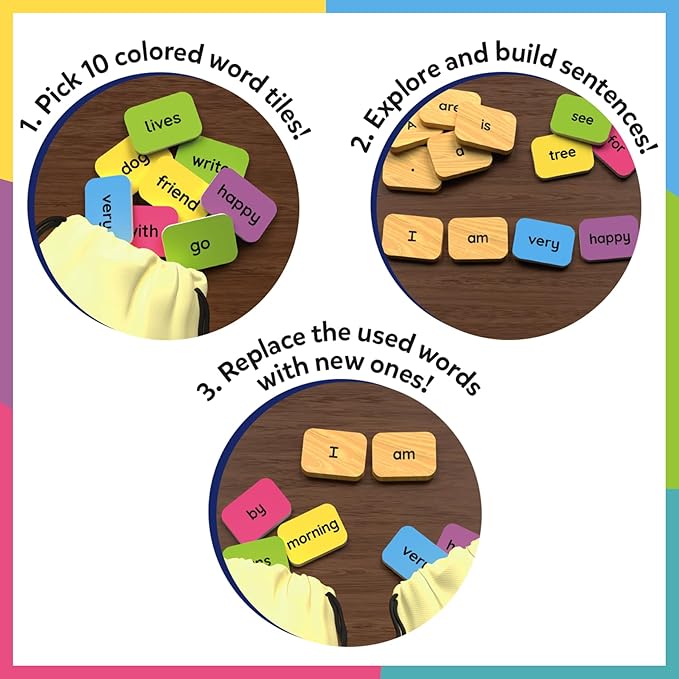Skillmatics Sentence Search – Educational Board Game, Learning Toy for Kids | Sentence Building Activity, Creative Word Play, Screen-Free Fun, 120+ Tiles (1.3 x 1 Inches), Gift for Ages 5, 6, 7, 8