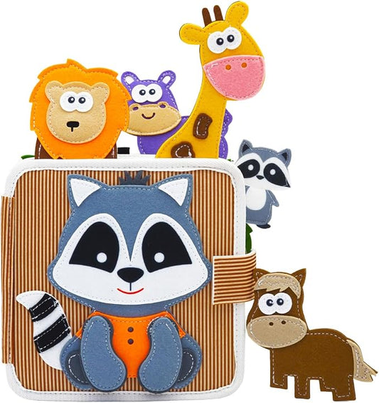 Busy Book for Toddlers 1-3, Busy Board for 1 Year Old, Montessori Toys | Baby Felt Activity Quiet Books, Toddler Travel Toys for Plane & Car, Preschool Educational Learning, Boys Girls Birthday Gift
