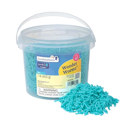 Excellerations Wonder Wormz Sensory Tub, 1 lb Blue Wiggle Sensory Material | 0