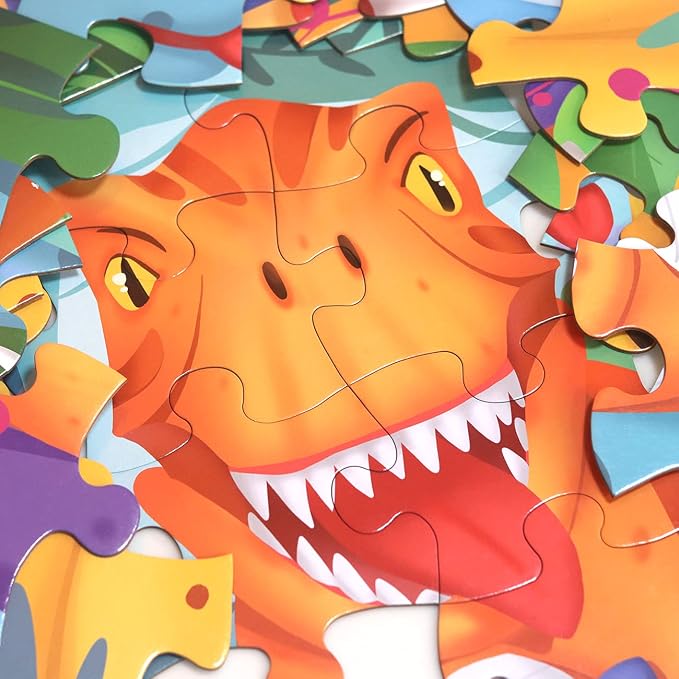 Jumbo Floor Puzzle for Kids,48 Piece Dinosaur Jigsaw Puzzle Ages 3-8 | Large Puzzle,Extra-thick Cardboard,Preschool Learning Toy,35x24 in Completed,Ages 3-8,Birthday Gift for Boys and Girls