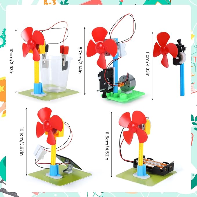 5 STEM Science Kits for Kids Teens, Electric Circuit Fan Experiments | Fans Building Kit Age 8-12 12-14, Engineering Activities Circuits Science Fair Projects STEM Toys 1st 2nd 3rd 4th Grade