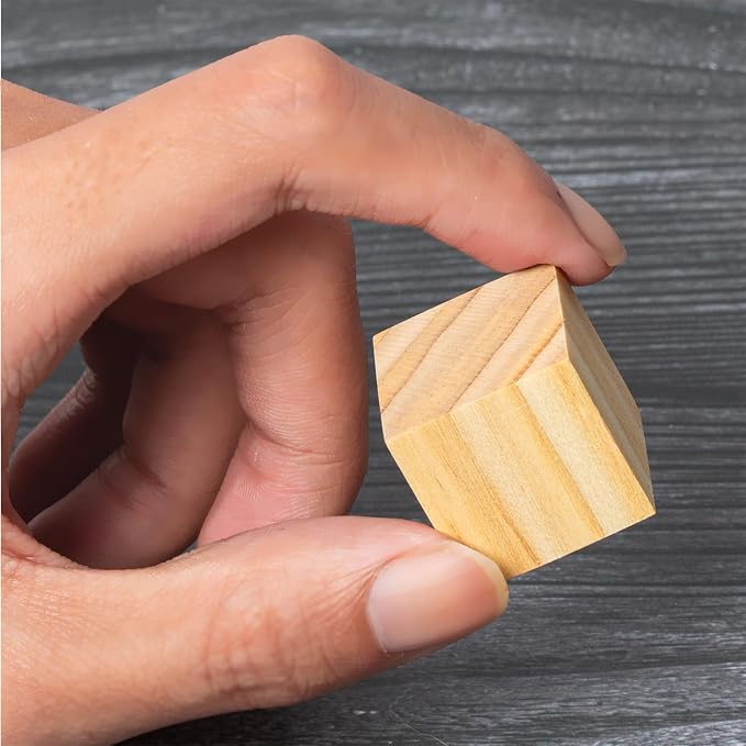 Ninekong 100 Pack Small Wood Cubes 1 Inch - Bulk Unfinished Wooden Squares for Mosaics, Architectural Modeling, Puzzle Making & Rustic Home Decor Projects | Bulk, For Mosaics, Architectural Modeling, Puzzle Making & Rustic Home Decor Projects
