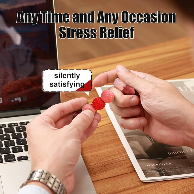 Magnetic Fidget Balls, 6 Pack Silicone Sensory Toys for Adults & Teens | Quiet Stress Relief Balls for Office, Fun Desk Toys with Textures, Calming & Relaxing Gift for Men & Women