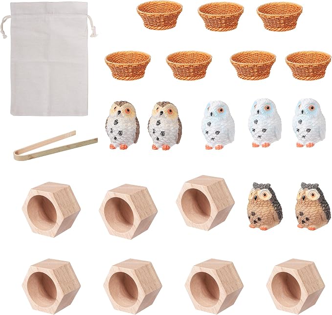 Sorting Stacking Wooden Toys for Toddlers Owl Montessori Toys | Toddler Sensory Bin Tool Toy, Wood Owl House Fine Motor Skill Toy Early Learning Preschool Educational Gift for Kids