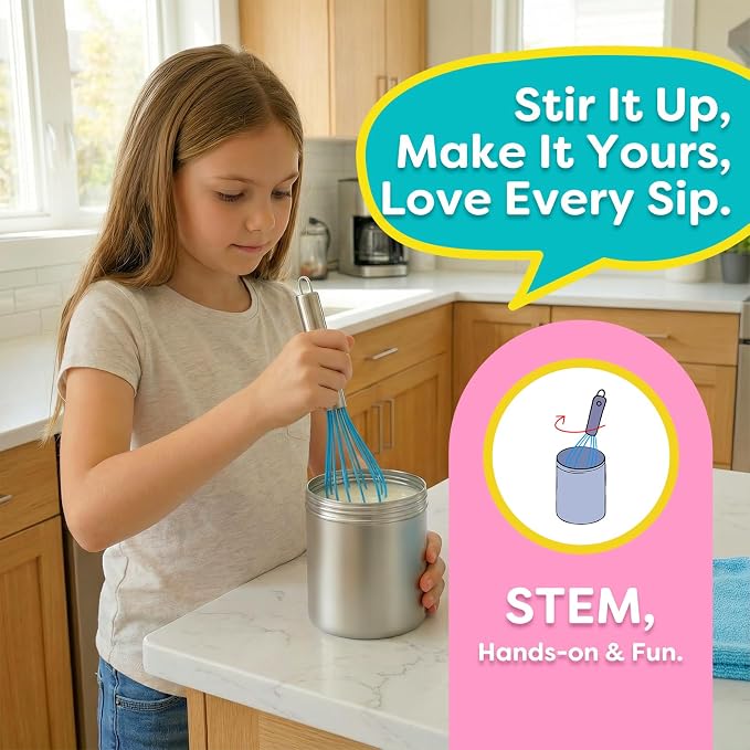 Aizweb Ice Cream Maker for Kids-Science Kits to Make Your Own Ice Cream | STEM Educational Food Science Experiments,Birthday Gifts for Boys&Girls Ages 5–14 | Includes Visual Recipes,Scoop,Cans&Whisks