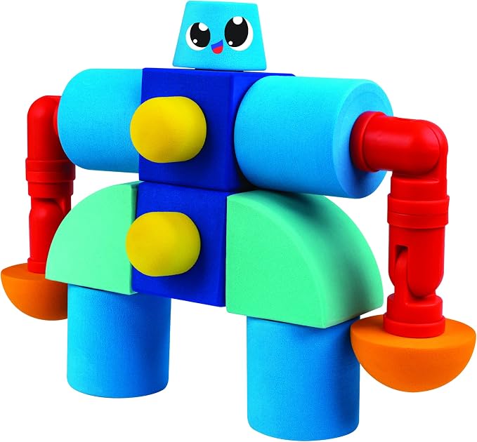 Blockaroo Magnetic Foam Building Blocks 35-Piece Castle Set for Toddlers | Soft Magnetic Foam Blocks, 360-Degree Rotation, Floating Bath Toy, Sensory Play, Dishwasher Safe, STEM Building, Ages 3-5
