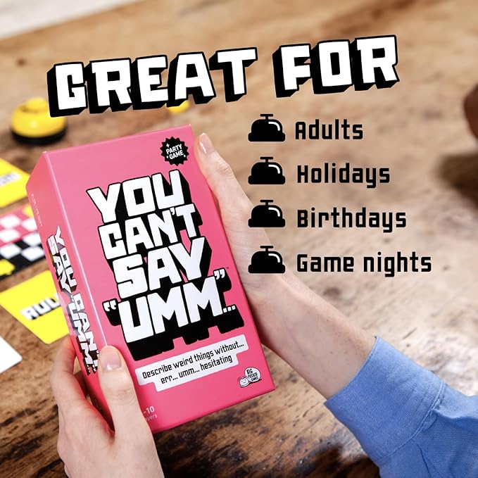 You Can't Say UMM Party Game for Kids and Adults, Ages 8+ | Beat the Timer, Rivals Ding the Bell, Rules Change Each Round, Quick and Competitive, 4-10 Players, Backyard BBQ Fun