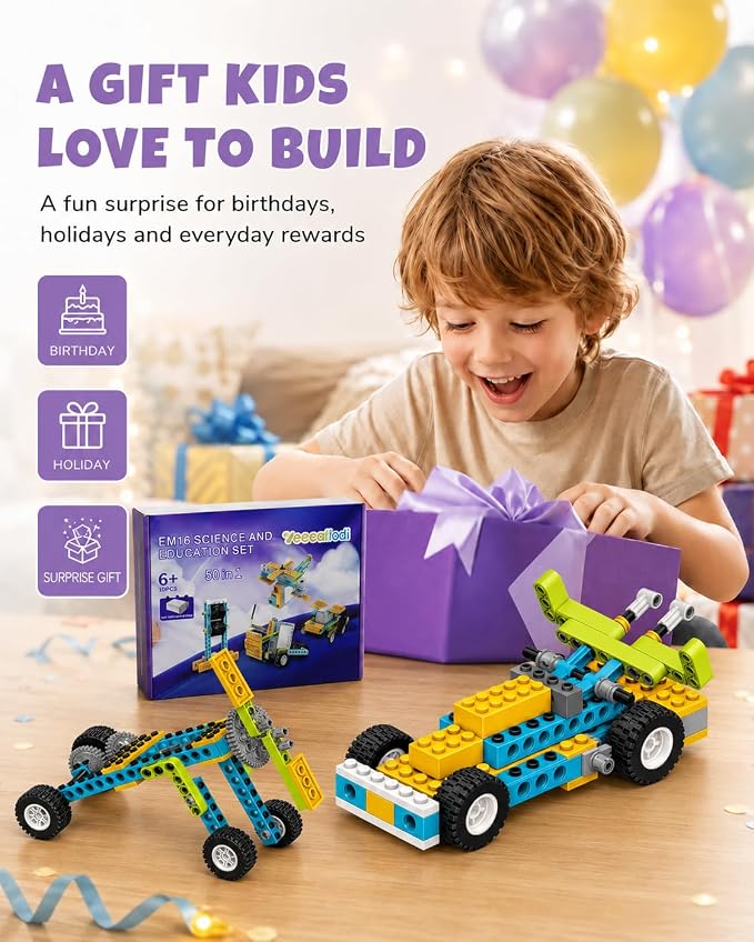 Veecafiodi Science Kits for Kids Age 8-12, 50 in 1 STEM Toys for Kids 6-12, Motorized Building Toy for Boys Girls, Educational Engineering Set, Birthday Gift