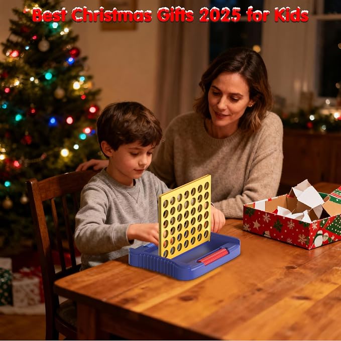 Pup Go 4 in a Row Game Large, Board Game for Kid, Four in a Line, Line Up 4 | Classic Family Fun Games for 3 4 5 6 7 8 9+ Year Old Children Boys Girls Adult, Travel Table Games, Plane Activities (Yellow)