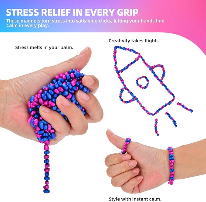 550pcs Fidget Toys Adults,Stress Relief Sensory Toys for Autism ADHD Anxiety,Smooth Ferrite Stones Desk Fidgets Toys,Fidget Toys Gifts